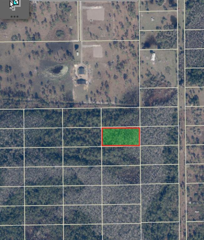 An aerial map view shows a rectangular parcel of land highlighted in green — DILL ROAD UNIT 320, ORLANDO, FL