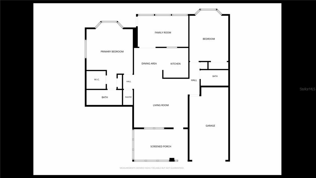 This is a floor plan showing a house with a garage, screened porch, and bedrooms — 2209 HIDDEN CREEK CIRCLE, SEBRING, FL