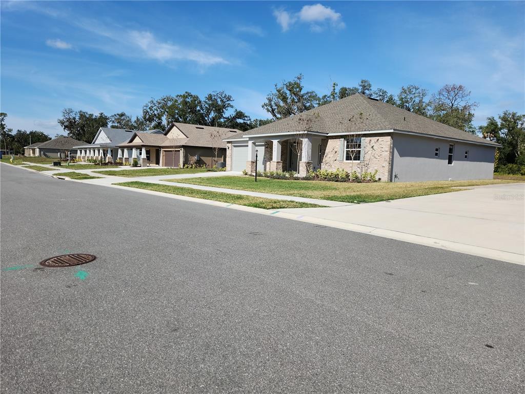 A single-story brick house with a two-car garage and a concrete driveway under construction — 411 SHANNON ESTATES COURT, PLANT CITY, FL