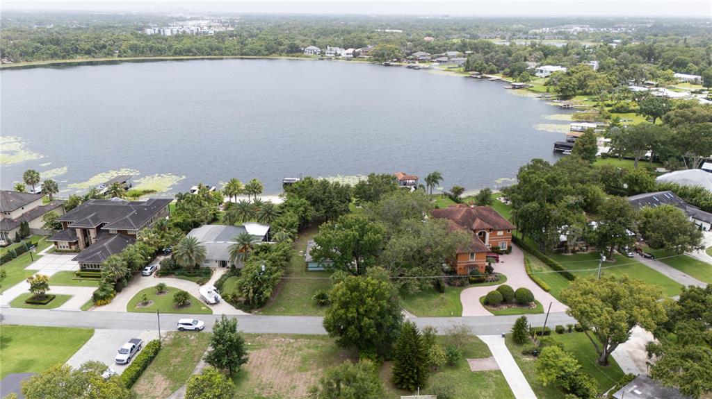 This is a site plan showing the layout of a residential property with a pool — 360 LAKE SEMINARY CIRCLE, MAITLAND, FL