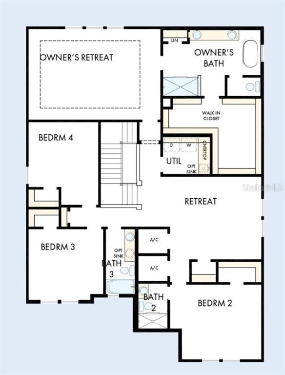 This is a floor plan for the second level of a house featuring four bedrooms — 3301 W CORONA STREET, TAMPA, FL