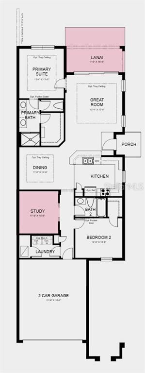 This is a floor plan for a single-story home with a two-car garage — 11275 SILVER TRUMPET LOOP, WINTER GARDEN, FL