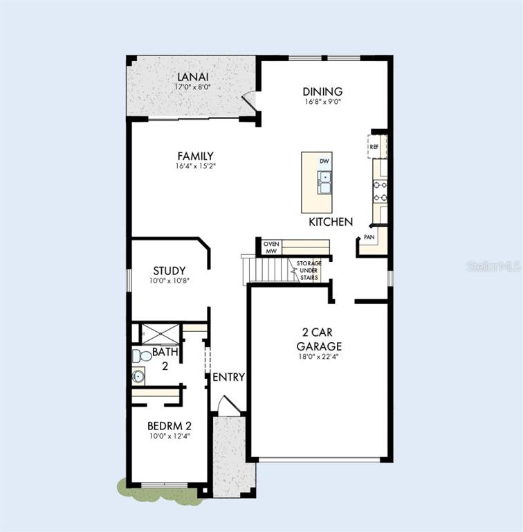 This is a floor plan for the first level of a home featuring a garage — 5416 SILVER SUN DRIVE, APOLLO BEACH, FL