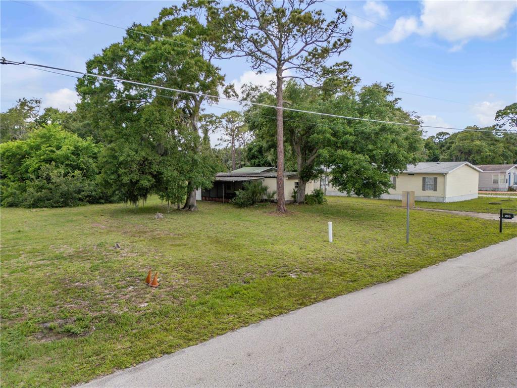 A grassy lot features a small house shaded by large trees next to a road — NELLIE STREET, EDGEWATER, FL