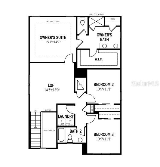This is a floor plan for the second level of a residential home — 1710 SOARING VIDA STREET, PALMETTO, FL