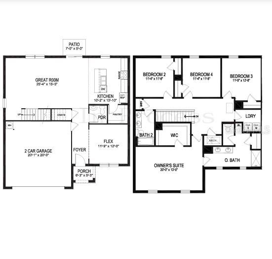 This is a floor plan showing the first and second levels of a residential home — 478 AUTUMN STREAM DRIVE, AUBURNDALE, FL