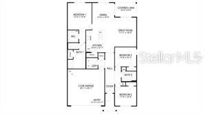 This is a floor plan for a single-story home with a two-car garage — 16953 NW 176TH WAY, ALACHUA, FL
