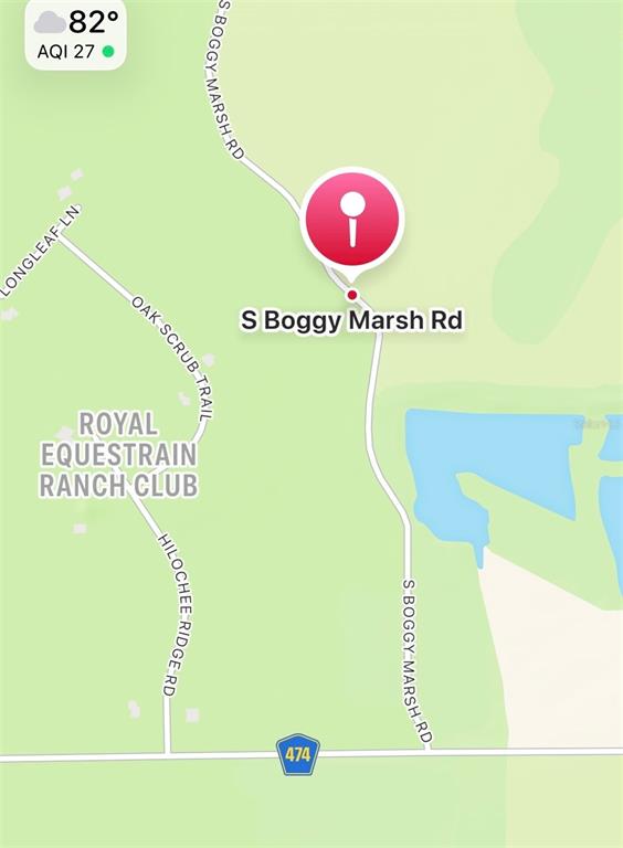 This is a boundary survey map for a portion of land in Lake County, Florida — S BOGGY MARSH ROAD, CLERMONT, FL