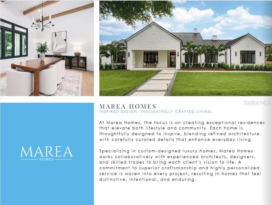 A dining room with a wooden table and an exterior view of a white house — 146 TRANQUIL MIRROR LAKE COURT Lot 19, CLERMONT, FL