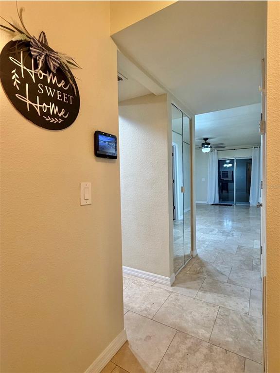 A small garden bed with flowers and a decorative flag sits against a stucco wall — 3815 N OAK DRIVE UNIT G71, TAMPA, FL