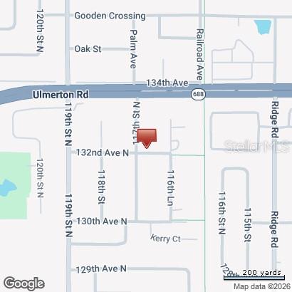 This is a map showing the location of a property near Ulmerton Road — 132ND AVENUE, SEMINOLE, FL