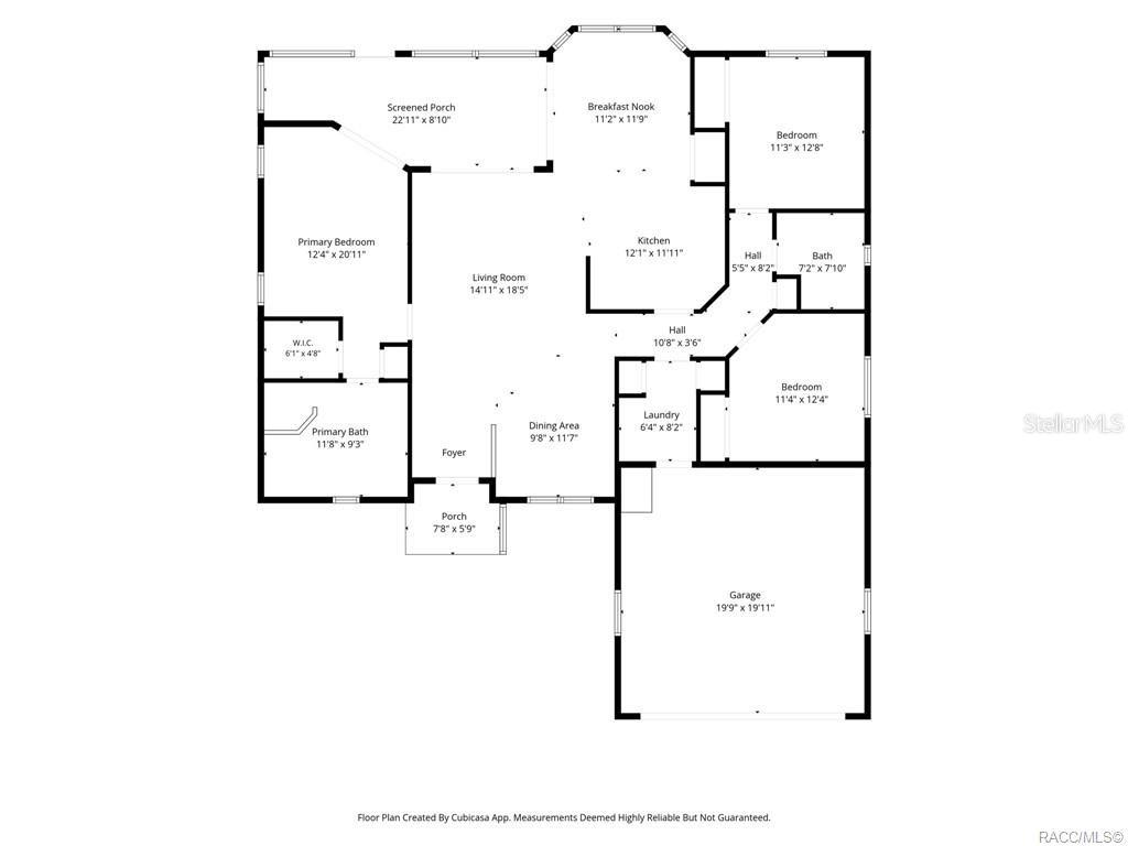 This is a floor plan showing the layout of a house with a garage and porch — 4589 N GRASS ISLAND TERRACE, HERNANDO, FL