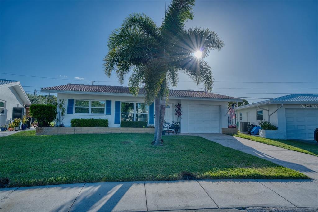 A single-story house with a palm tree in the front yard and a concrete driveway — 9610 45TH STREET N, PINELLAS PARK, FL