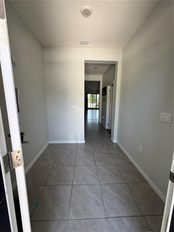 An entryway with light gray walls and large, neutral-toned floor tiles leads to a hallway — 191 MANGROVE SHADE CIRCLE, APOLLO BEACH, FL