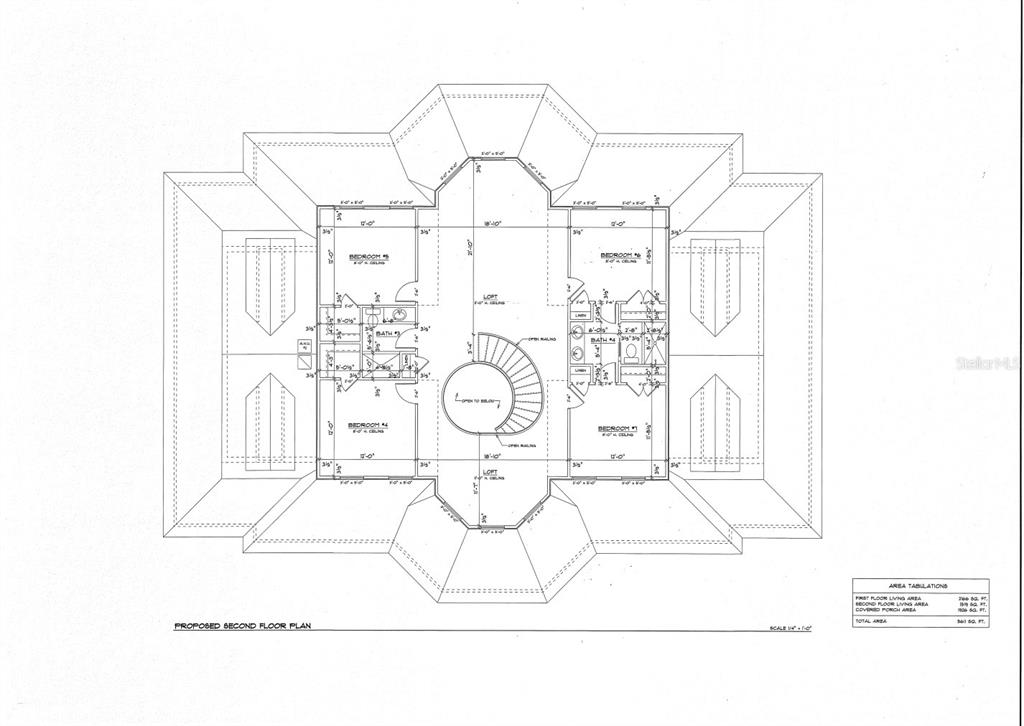 This is a floor plan for a proposed second story featuring four bedrooms and a loft — 420 ROBERTS ROAD, PIERSON, FL